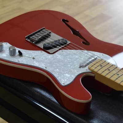 Fender Deluxe Telecaster Thinline Candy Apple Red Electric Guitar & Case B Stock image 8