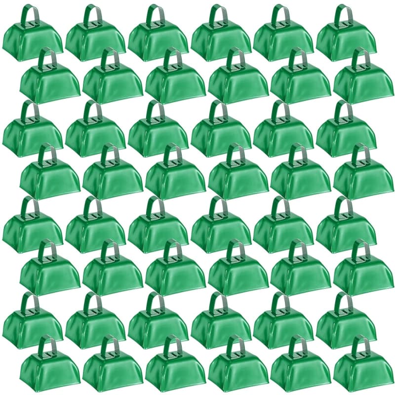 20 Pcs Metal Cowbells Noisemakers for Sporting Events 3 Inch Cow Bells  Noise Makers with Handle Hand Percussion Cowbells for Football Games  Graduation