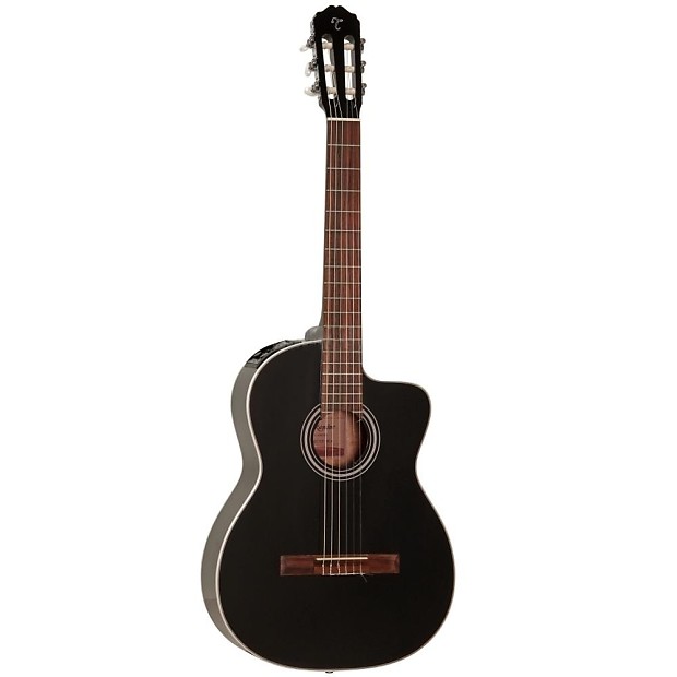 Takamine GC1CE BLK G Series Classical Nylon String Cutaway Acoustic/Electric Guitar Gloss Black image 1