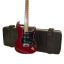2010 Fender American Deluxe Stratocaster Ash Electric Guitar Rosewood Fingerboard, Wine Transparent