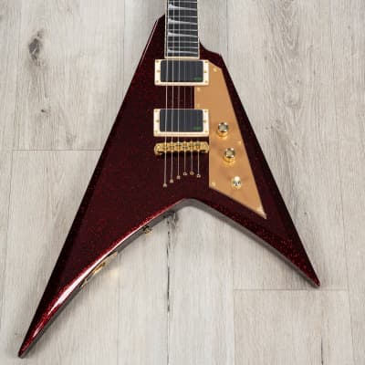 ESP LTD KH-V Kirk Hammett Signature Guitar, Ebony Fretboard, Red Sparkle image 2