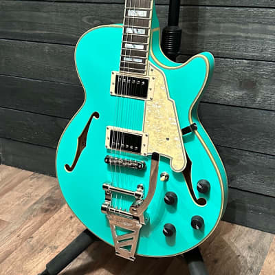 D'Angelico Deluxe SS LE Matte Surf Green Semi Hollow Body Electric Guitar Prototype image 3