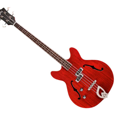 Guild Starfire I Left Handed Semi-Hollow Bass Guitar - Cherry Red for sale