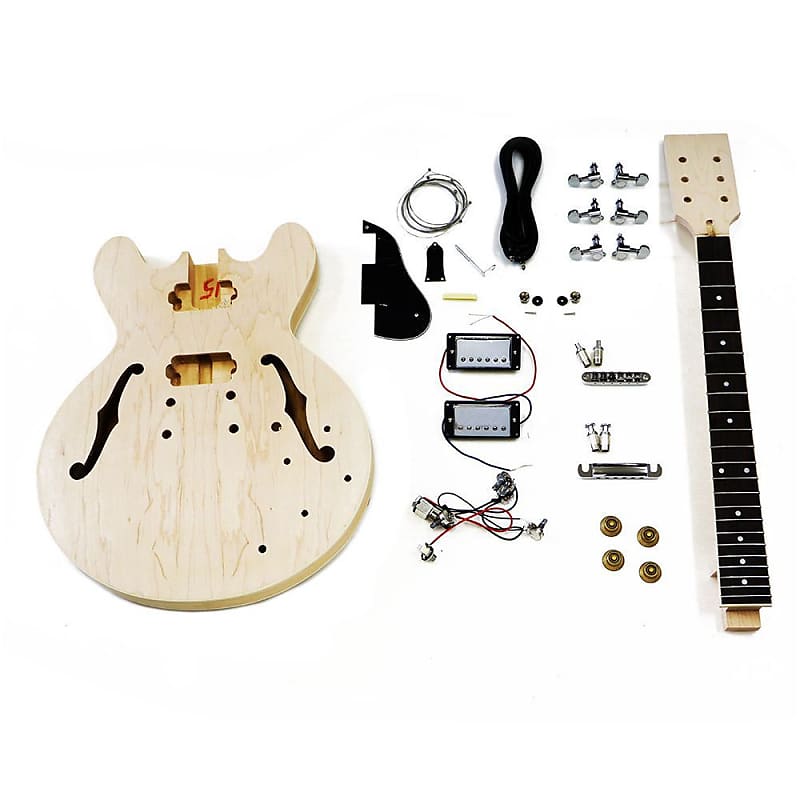 HOSCO Semi-Acoustic 335 Style Guitar Kit, Maple Neck & Body, Rosewood Fingerboard ER-KIT-ES image 1