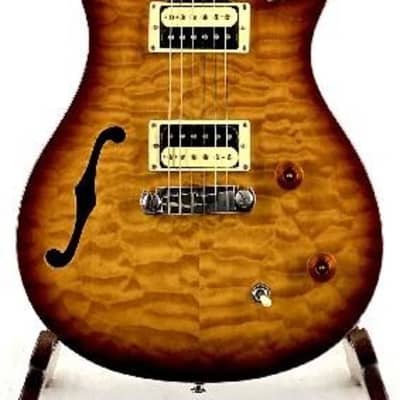 USED Paul Reed Smith PRS SE Custom Semi Hollow Body Quilt Top Amer Burst image 5