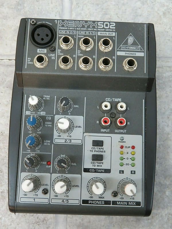 Behringer Xenyx 502 Used Mixer No Power Cord Tested Good image 1