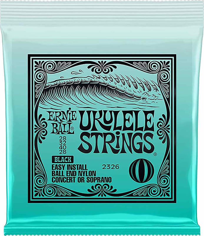 Ernie Ball P02326 Concert/Soprano Nylon Ball-End Ukulele Strings - Black image 1
