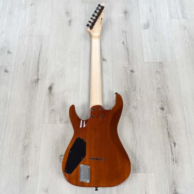 ESP USA M-7 Baritone 7-String Guitar, EMG 81-7XH / 85-7XH, Quilt Crimson Mist image 5