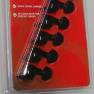 Grover 505BC6 Mini Roto-Grip Locking Rotomatics - Guitar Machine Heads, 6-in-Line, Bass Side (Left) - Black Chrome image 3