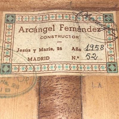 Arcangel Fernandez 1958 flamenco guitar - precious guitar with enormous sound quality - check video! image 12