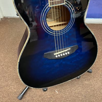 MICHAEL KELLY Series 15 Arena Cutaway Acoustic/Electric GUITAR new Trans Blue image 3