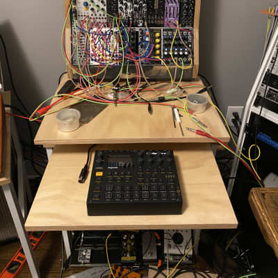Eurorack Modular mini studio desk With keyboard tray image 1