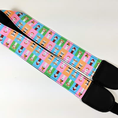 Hipster Llama Ukulele Strap - Colorful-Handmade - Cool Ukulele Strap - Button Free - Universal Strap image 1