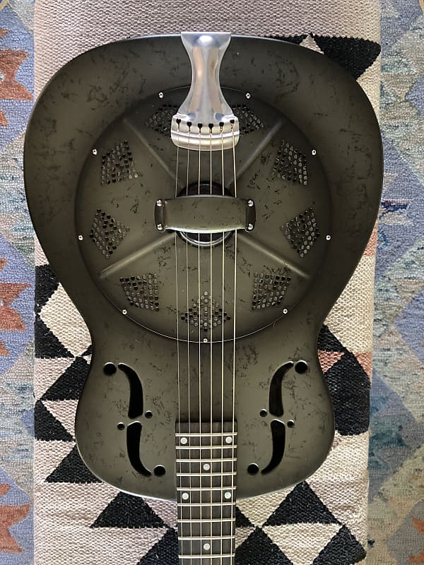 National NRP Resonator Guitar 14 Fret  (Series "B" Black Rust) image 1