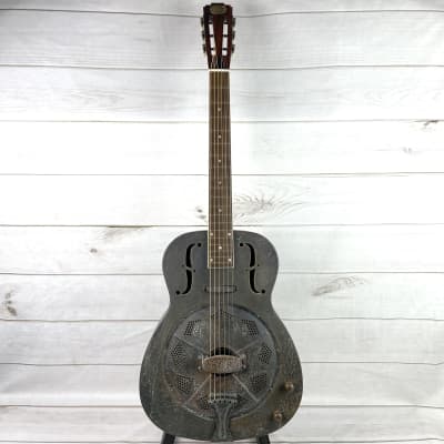 Royall FB Blues Hound Heavy Relic Copper Finish 14 Fret Single Cone Resonator With Pickup image 6
