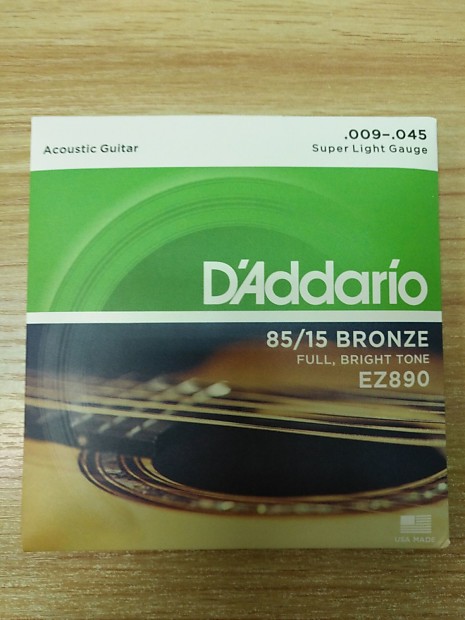 D'Addario EZ890 85/15 Bronze Acoustic Guitar Strings Super Light 9-45 image 1