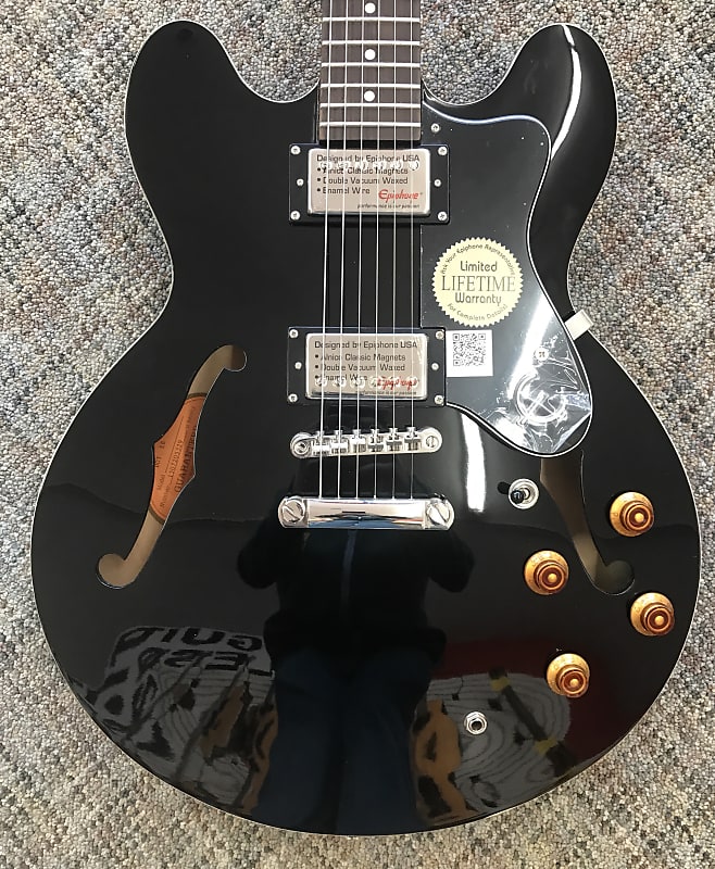 エピフォン ドット Epiphone Dot (Ebony)[ETDTEBCH1 Epiphone Dot Semi-Hollowbody Electric Guitar - Ebony