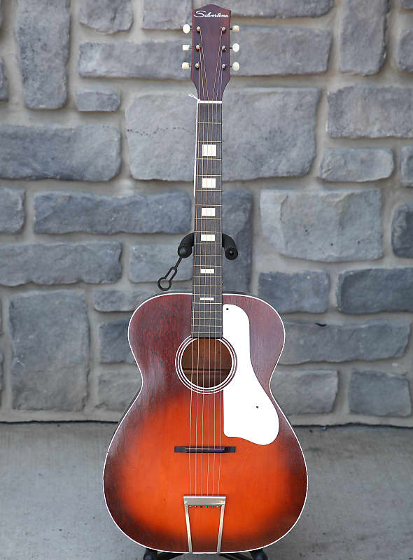Silvertone Vintage Acoustic Guitar 319.12109 60s sunburst Reverb