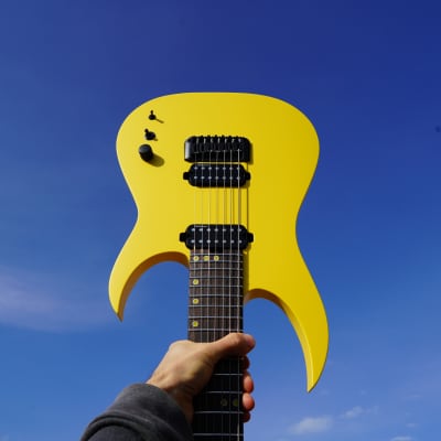 Schecter USA CUSTOM SHOP Keith Merrow KM-7 Stage Yellow Satin 7-String Electric Guitar w/ Case (2024) image 13