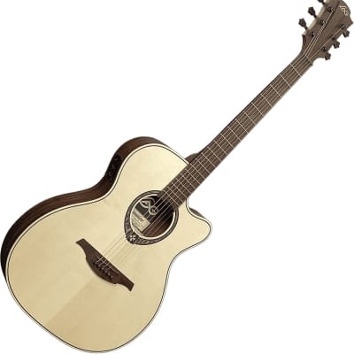 Lag T270ASCE Tramontane 270 Auditorium Slim Cutaway Khaya Neck 6-String Acoustic-Electric Guitar image 4