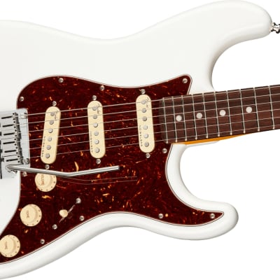 Fender American Ultra Stratocaster Electric Guitar Rosewood FB, Arctic Pearl image 4