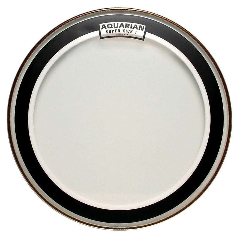 Aquarian 22" Superkick I, Clear 10mil Single Ply Bass Drumhead with Floating SK Muffle Ring image 1