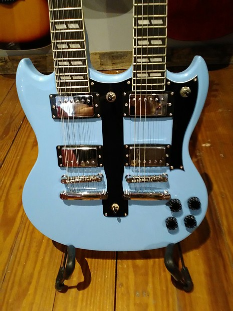 Cozart Double Neck SG Guitar Kit Powder Blue