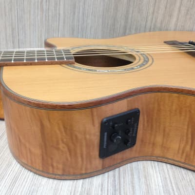 Klema K200JC-CE Satin / Natural Solid Cedar Top,Jumbo Acoustic Guitar, Cutaway, EQ+Free Gig Bag image 10