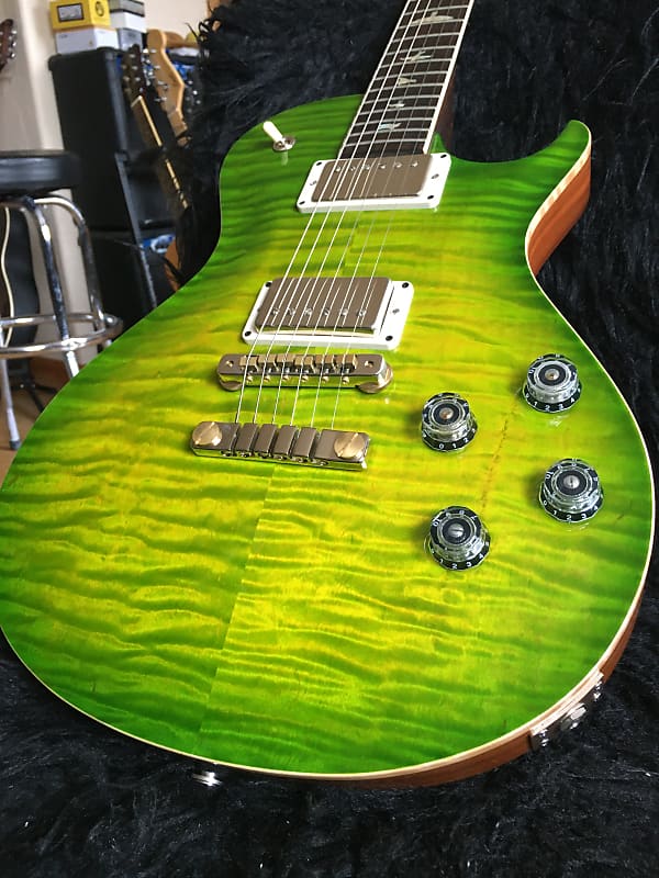 PRS 594 Singlecut Green Burst - Wood Library - Redwood Neck | Reverb