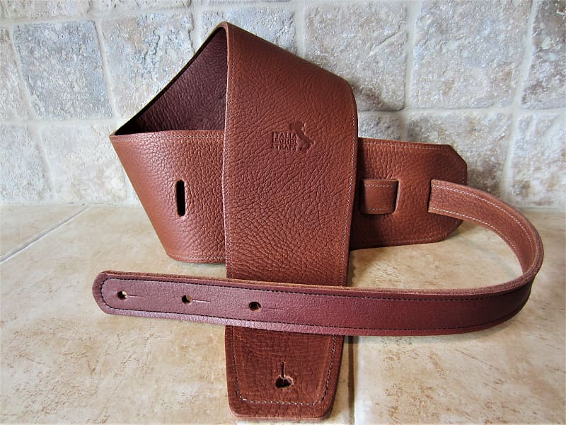 Italia Leather Straps 4 INCH WIDE Acorn LEATHER GUITAR STRAP Reverb