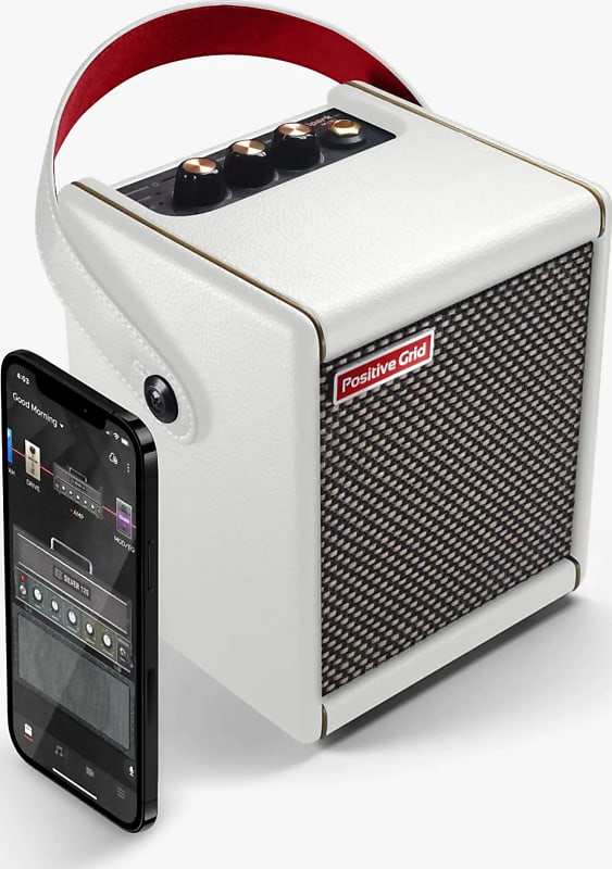 Positive Grid Spark Mini Portable Smart Guitar Amplifier, 10W, Pearl image 1