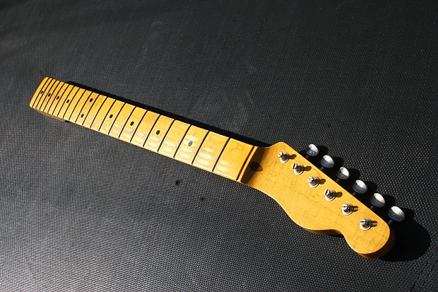 New 2016 MJT Musikraft Flame Maple Nitro Aged Telecaster Neck