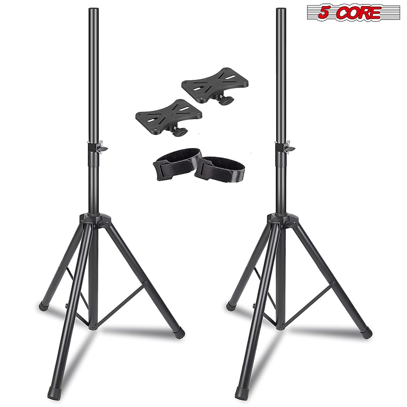 5 Core Speaker Stands Black Heavy Duty Height Adjustable 35 to 70 inches  Tripod PA Monitor Holder for Large Speakers DJ Stand para Bocinas Supports