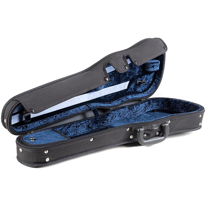 GEWA Violin Case, Concerto, Shaped, 3/4, Black/Blue | Reverb