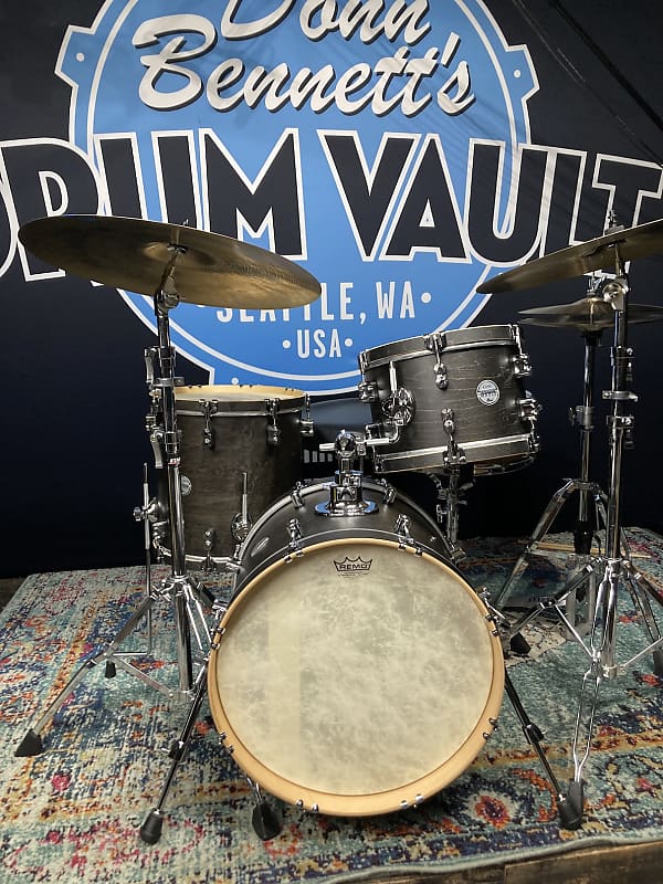 Russ McKinnon's (Barry Manilow, Tower of Power) PDP Concept Maple Classic Bop 3-piece Set - Satin Walnut with Wood Hoops image 1