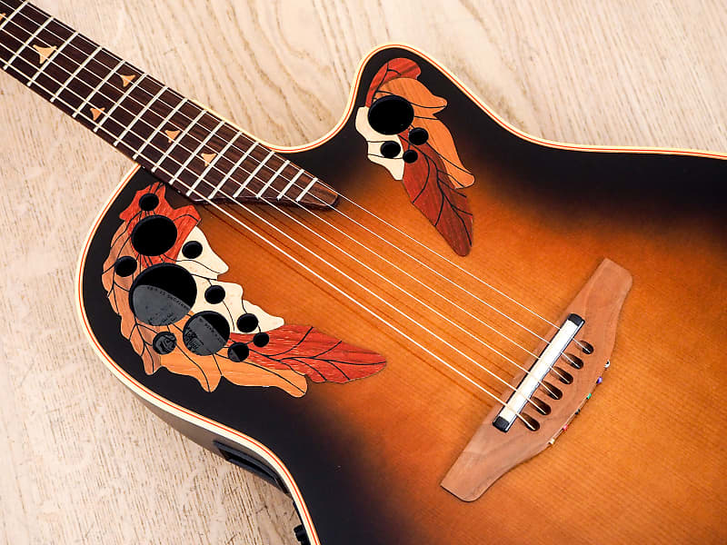 1998 Ovation 1768 Elite Acoustic Electric Guitar Sunburst