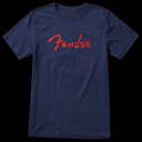 Fender Foil Spaghetti Logo T-Shirt - Blue - Small