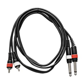 Seismic Audio SARCA-Q-5 Dual RCA Male to Dual 1/4" TS Male Patch Cable - 5'