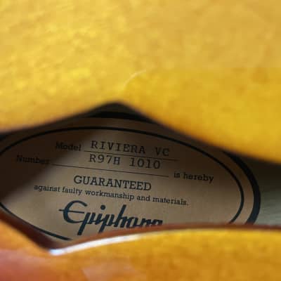 1997 Epiphone Riviera Reissue Peerless Factory Electric Guitar Sunburst Semi Hollowbody ES 335 image 15