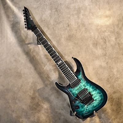 ESP Left Handed E-II Horizon FR-7 2019 Black Turquoise Burst Lefty