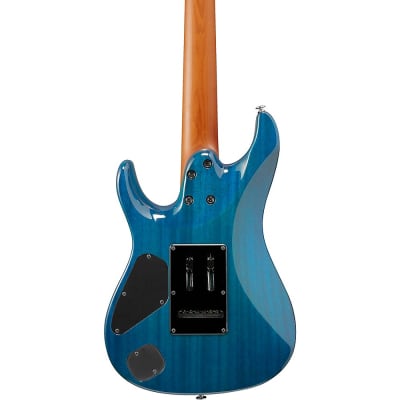 Ibanez MM7 Martin Miller Signature Electric Guitar Transparent Aqua Blue image 2