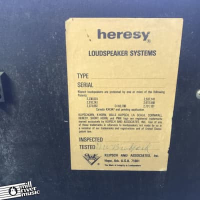 Klipsch Heresy Loudspeaker System H-WO Original Vintage Pair 1970s image 5