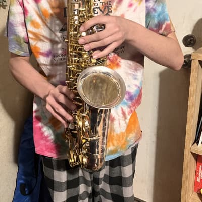 Jupiter JAS110 Eb Intermediate Alto Saxophone Silver/Gold image 12