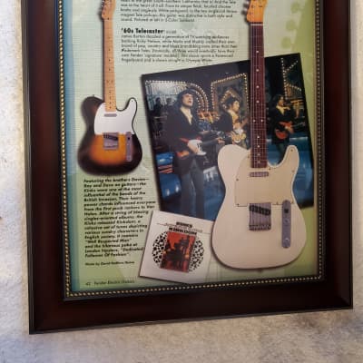 1990's Fender Guitars Color promotional Ad Framed The Kinks Dave & Ray Davies Original