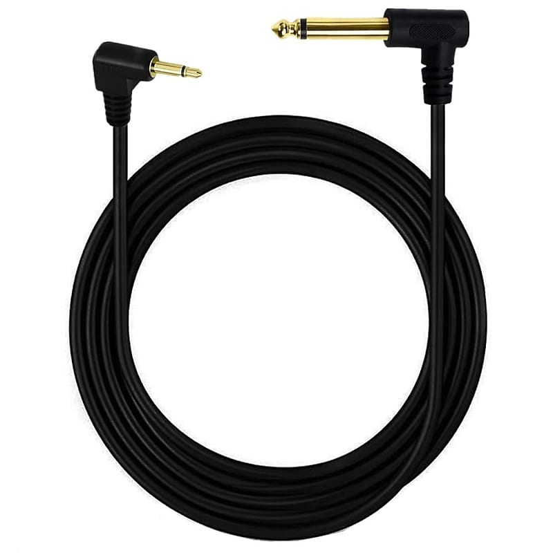 6.35Mm To 3.5Mm Audio Cable, 90 Degree Angle 1/4 Mono Male To 1/8