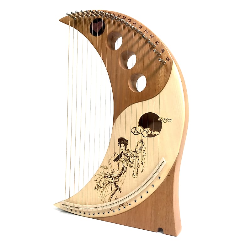 The Dannan Moon Wood 19 String Harp Lyre Harp image 1