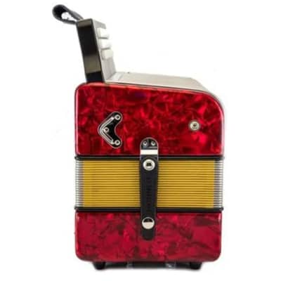 Hohner Hohner Button Accordion Corona III  ADG, With Gig Bag And Straps, Red red image 3