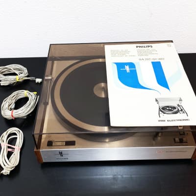 Rare Philips 202 Electronic Turntable GA202 Made in Holland Wood Grain + Needle image 2
