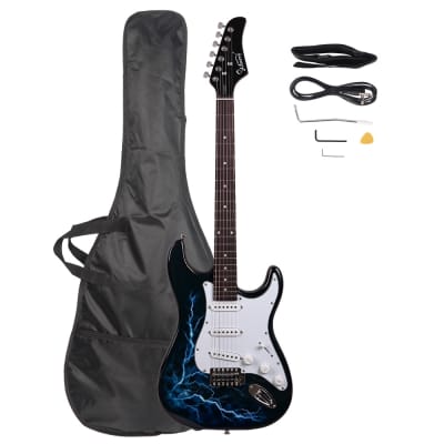 Glarry GST-E Rosewood Fingerboard Electric Guitar - Black image 1