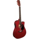 Indiana I-TB2RD Thin Body Dreadnought Cutaway Spruce Top 6-String Acoustic-Electric Guitar - Red